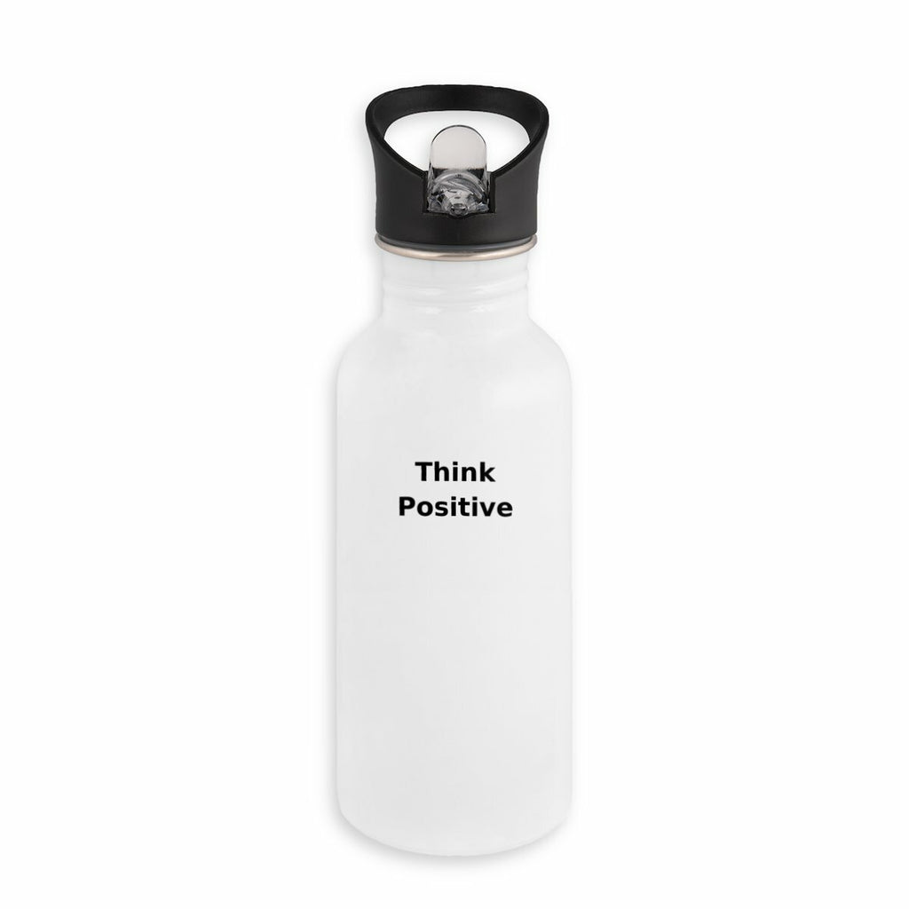 Think Postive Stainless Steel Water Bottle  - front_white