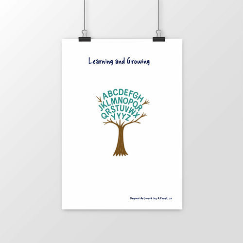 Alphabet Tree - Always learning and growing - portrait
